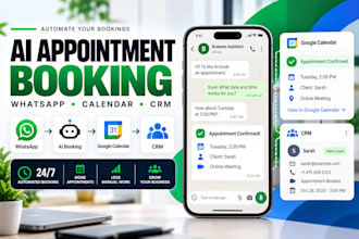 do ai appointment booking system with whatsapp, google calendar, crm automation