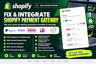 fix shopify payment gateway paypal stripe klarna ideal p24 integration webhook