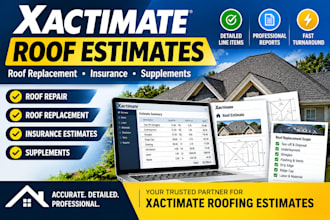 create xactimate roof replacement, insurance  supplement estimates