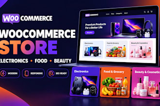 build a woocommerce electronics, food, beauty store