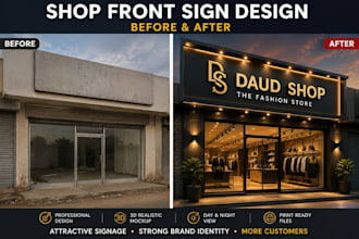 design modern shop front signs and storefront signage