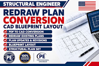 structural engineer redraw plan conversion cad blueprint layout il in mi wi