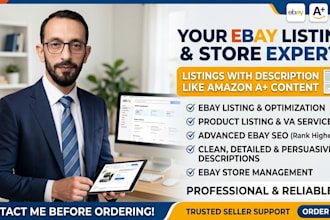 be your ebay expert for ebay listing like amazon a plus content description