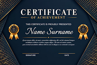 design a professional certificate that celebrates achievement for schools