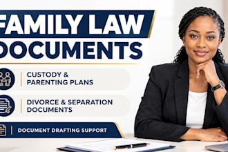 draft US divorce, child custody and family law documents