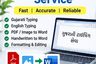 do accurate gujarati typing and data entry
