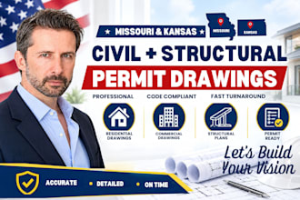 prepare missouri and kansas civil structural engineering plans permit drawings