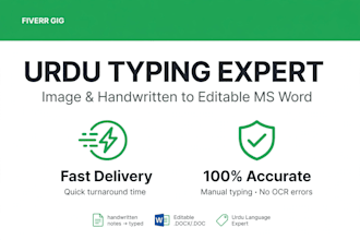 urdu images and handwritten pages into editable ms word text