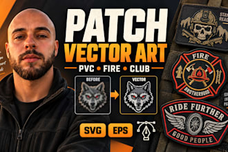 pvc tactical patch vector, firefighter badge, motorcycle club patch svg eps file