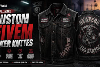 make personalized fivem biker kuttes from your reference