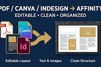 convert PDF, canva and indesign files into editable affinity publisher documents