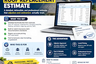create xactimate roof replacement estimate for insurance claim
