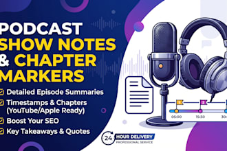 make podcast show notes and chapter markers