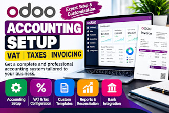 setup and customize odoo accounting taxes, vat and invoice template