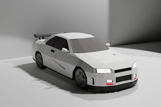 create a low poly 3d car model for your game