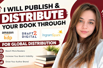 publish and distribute your book through KDP, draft2digital and ingramspark