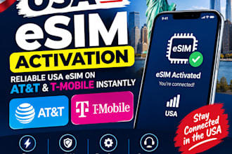 activate reliable USA att  t mobile esim instantly