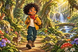 illustrate your children book with colorful storybook artwork