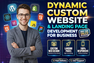 develop dynamic custom website and landing page development for business