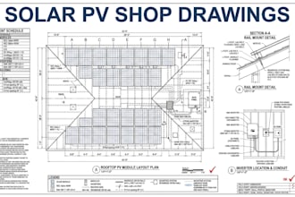 create solar pv shop drawings for mounting and installation