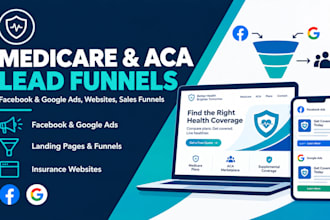 run medicare, aca facebook and google ads leads, build website and sales funnel