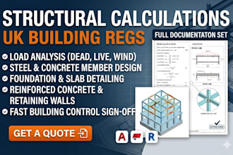 structural calculations UK building regulations, structural design for beam slab