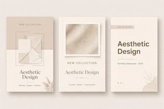 design aesthetic instagram posts stories and social media graphics in canva