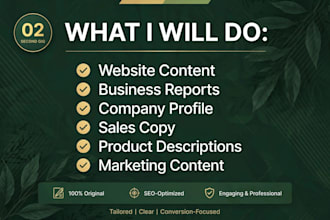 do professional business copywriting, content writing and management repo