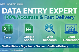 do data entry, lead generation and web research