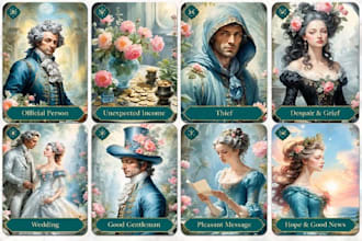 design oracle, tarot and zodiac cards in my unique style