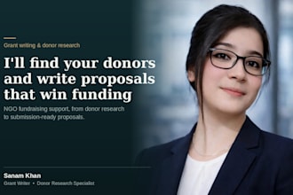 research donors and write winning grant proposals for ngo