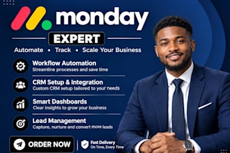 setup gohighlevel monday crm monday com monday clickup automation consultant