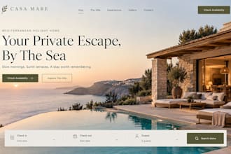 design wix vacation rental website squarespace holiday home website