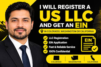 register a US llc and get an ein in colorado, washington or california