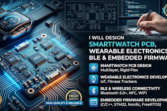 design smartwatch pcb, wearable electronics, ble and embedded firmware