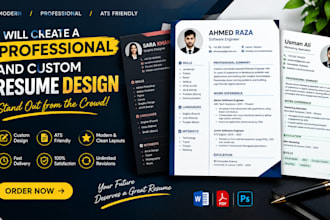 create a professional and custom resume design