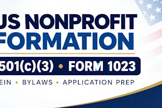 form your US nonprofit and prepare your 501c3 form 1023 application