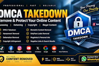 takedown harassing defaming posts facebook tiktok instagram dmca
