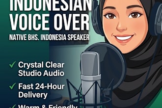 record a professional native indonesian female voice over