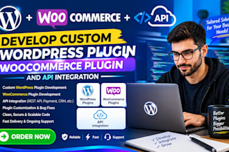 develop custom wordpress plugin woocommerce plugin and api integration