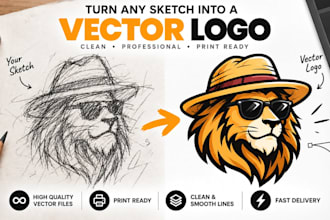 turn your sketch into a professional vector logo