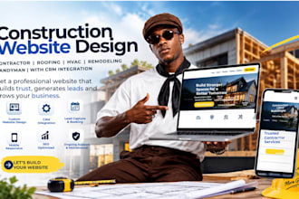 design construction website contractor roofing hvac remodeling handyman with CRM
