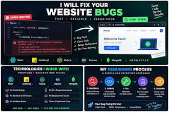 fix bugs and errors in your website or web application