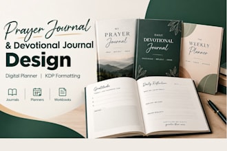 design prayer journal, devotional journal, KDP digital planner, workbook design
