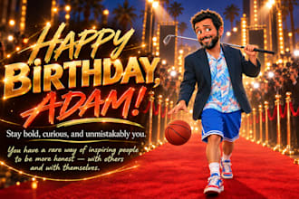 create a personalized birthday song with custom art