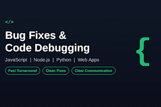 fix bugs and errors in your javascript python or web app code fast