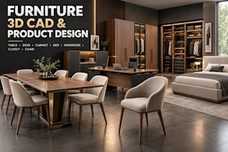 design 3d furniture cad models for tables desks cabinets beds wardrobes closets