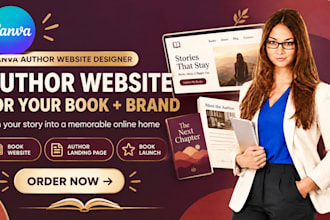 design high converting canva website for author, and professional personal brand