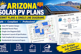 create arizona solar pv plans, permit plans and single line diagram