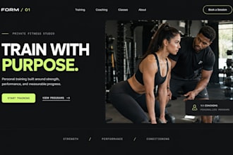 design wix gym website squarespace fitness center personal training website